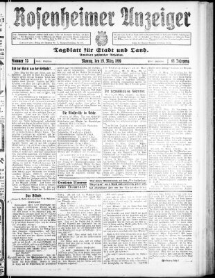 Rosenheimer Anzeiger Montag 29. März 1920