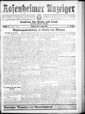 Rosenheimer Anzeiger Dienstag 30. März 1920