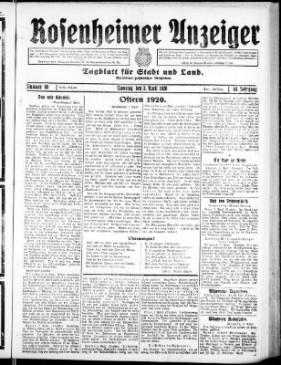 Rosenheimer Anzeiger Samstag 3. April 1920