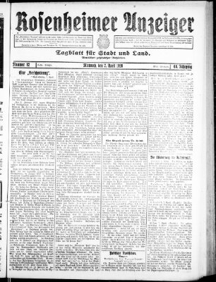 Rosenheimer Anzeiger Mittwoch 7. April 1920