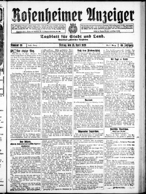 Rosenheimer Anzeiger Freitag 23. April 1920