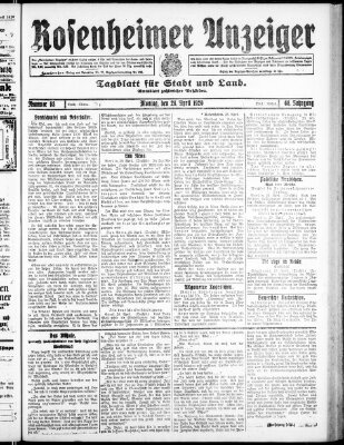 Rosenheimer Anzeiger Montag 26. April 1920