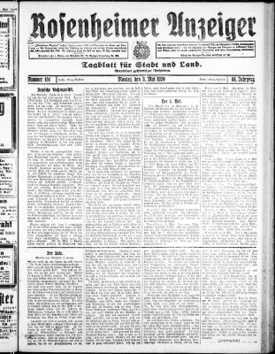 Rosenheimer Anzeiger Montag 3. Mai 1920