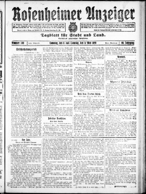 Rosenheimer Anzeiger Sonntag 9. Mai 1920