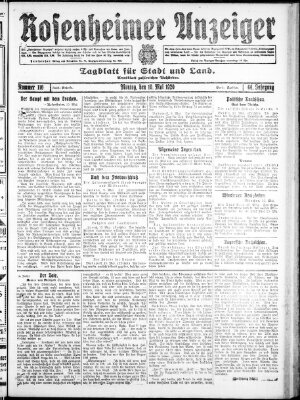 Rosenheimer Anzeiger Montag 10. Mai 1920