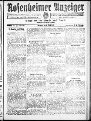 Rosenheimer Anzeiger Dienstag 11. Mai 1920