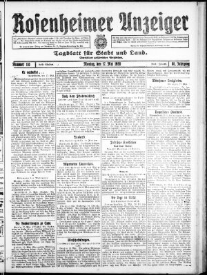 Rosenheimer Anzeiger Montag 17. Mai 1920