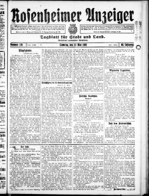 Rosenheimer Anzeiger Samstag 22. Mai 1920