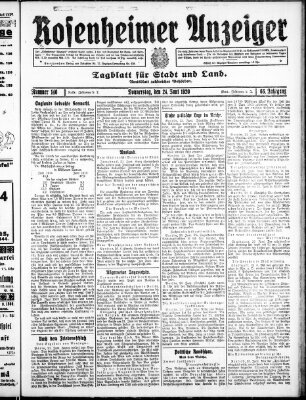 Rosenheimer Anzeiger Donnerstag 24. Juni 1920