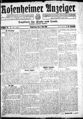 Rosenheimer Anzeiger Donnerstag 1. Juli 1920