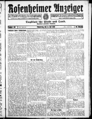 Rosenheimer Anzeiger Donnerstag 15. Juli 1920