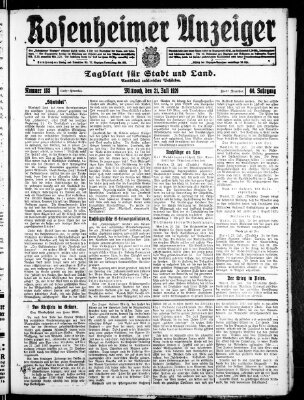 Rosenheimer Anzeiger Mittwoch 21. Juli 1920