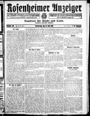 Rosenheimer Anzeiger Donnerstag 22. Juli 1920