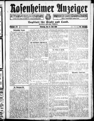 Rosenheimer Anzeiger Dienstag 27. Juli 1920