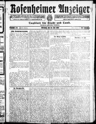 Rosenheimer Anzeiger Mittwoch 28. Juli 1920