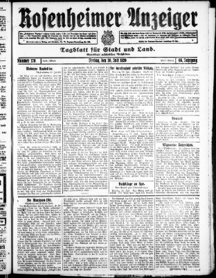 Rosenheimer Anzeiger Freitag 30. Juli 1920