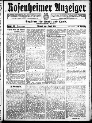 Rosenheimer Anzeiger Mittwoch 4. August 1920