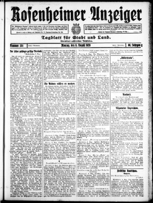 Rosenheimer Anzeiger Montag 9. August 1920