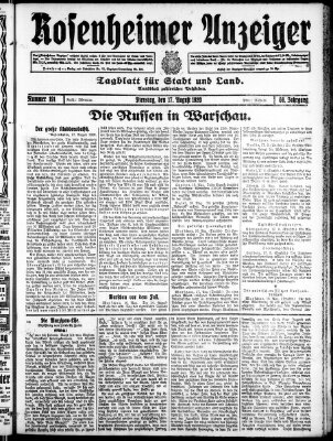 Rosenheimer Anzeiger Dienstag 17. August 1920