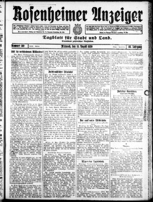 Rosenheimer Anzeiger Mittwoch 18. August 1920