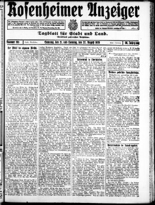 Rosenheimer Anzeiger Samstag 21. August 1920