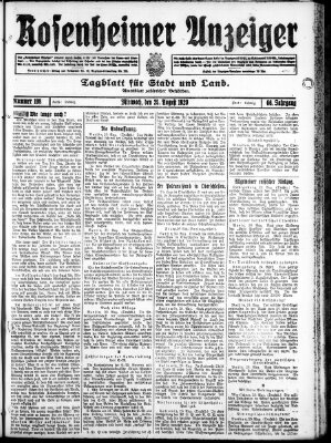 Rosenheimer Anzeiger Mittwoch 25. August 1920