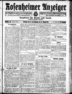 Rosenheimer Anzeiger Samstag 28. August 1920