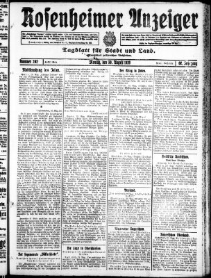 Rosenheimer Anzeiger Montag 30. August 1920