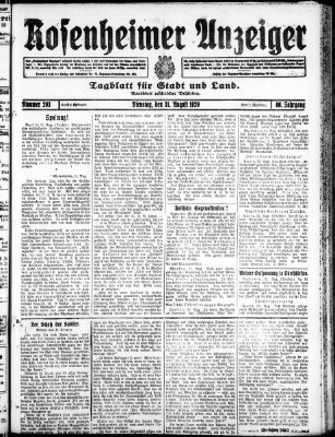 Rosenheimer Anzeiger Dienstag 31. August 1920