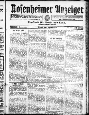 Rosenheimer Anzeiger Mittwoch 1. September 1920