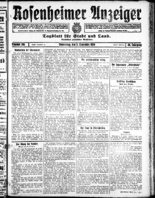 Rosenheimer Anzeiger Donnerstag 2. September 1920