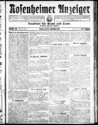 Rosenheimer Anzeiger Montag 6. September 1920