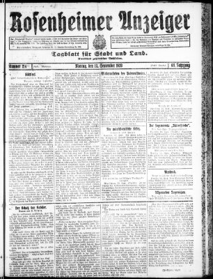 Rosenheimer Anzeiger Montag 13. September 1920