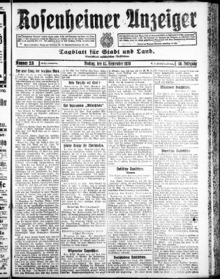 Rosenheimer Anzeiger Freitag 17. September 1920