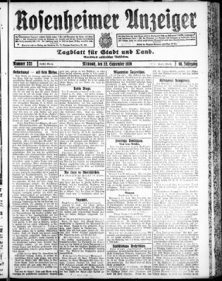 Rosenheimer Anzeiger Mittwoch 22. September 1920