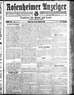 Rosenheimer Anzeiger Donnerstag 23. September 1920