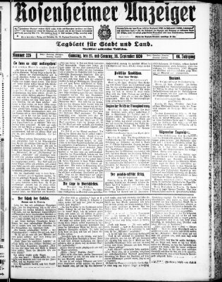 Rosenheimer Anzeiger Sonntag 26. September 1920