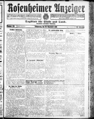 Rosenheimer Anzeiger Donnerstag 30. September 1920