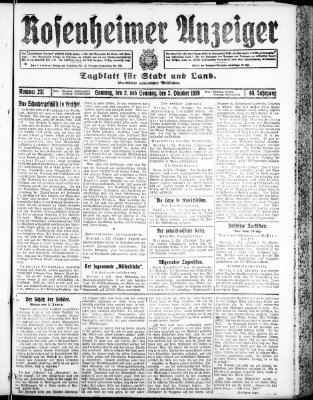 Rosenheimer Anzeiger Sonntag 3. Oktober 1920