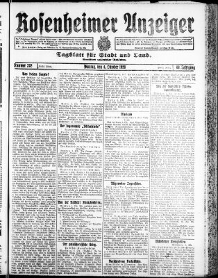 Rosenheimer Anzeiger Montag 4. Oktober 1920