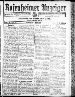 Rosenheimer Anzeiger Mittwoch 6. Oktober 1920