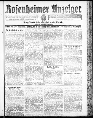 Rosenheimer Anzeiger Sonntag 17. Oktober 1920