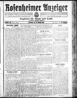 Rosenheimer Anzeiger Mittwoch 20. Oktober 1920