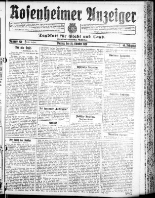 Rosenheimer Anzeiger Montag 25. Oktober 1920