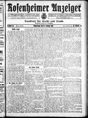 Rosenheimer Anzeiger Donnerstag 10. Februar 1921