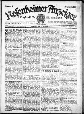 Rosenheimer Anzeiger Montag 2. Januar 1922