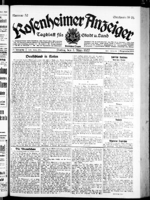 Rosenheimer Anzeiger Freitag 3. März 1922