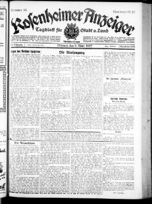 Rosenheimer Anzeiger Mittwoch 8. März 1922