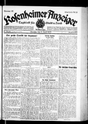 Rosenheimer Anzeiger Dienstag 11. April 1922