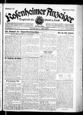 Rosenheimer Anzeiger Freitag 14. April 1922